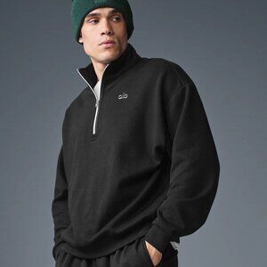 Alo Yoga Accolade 1/4 Zip Pullover Black Men's Size Medium [NEW] [MSRP: $148]